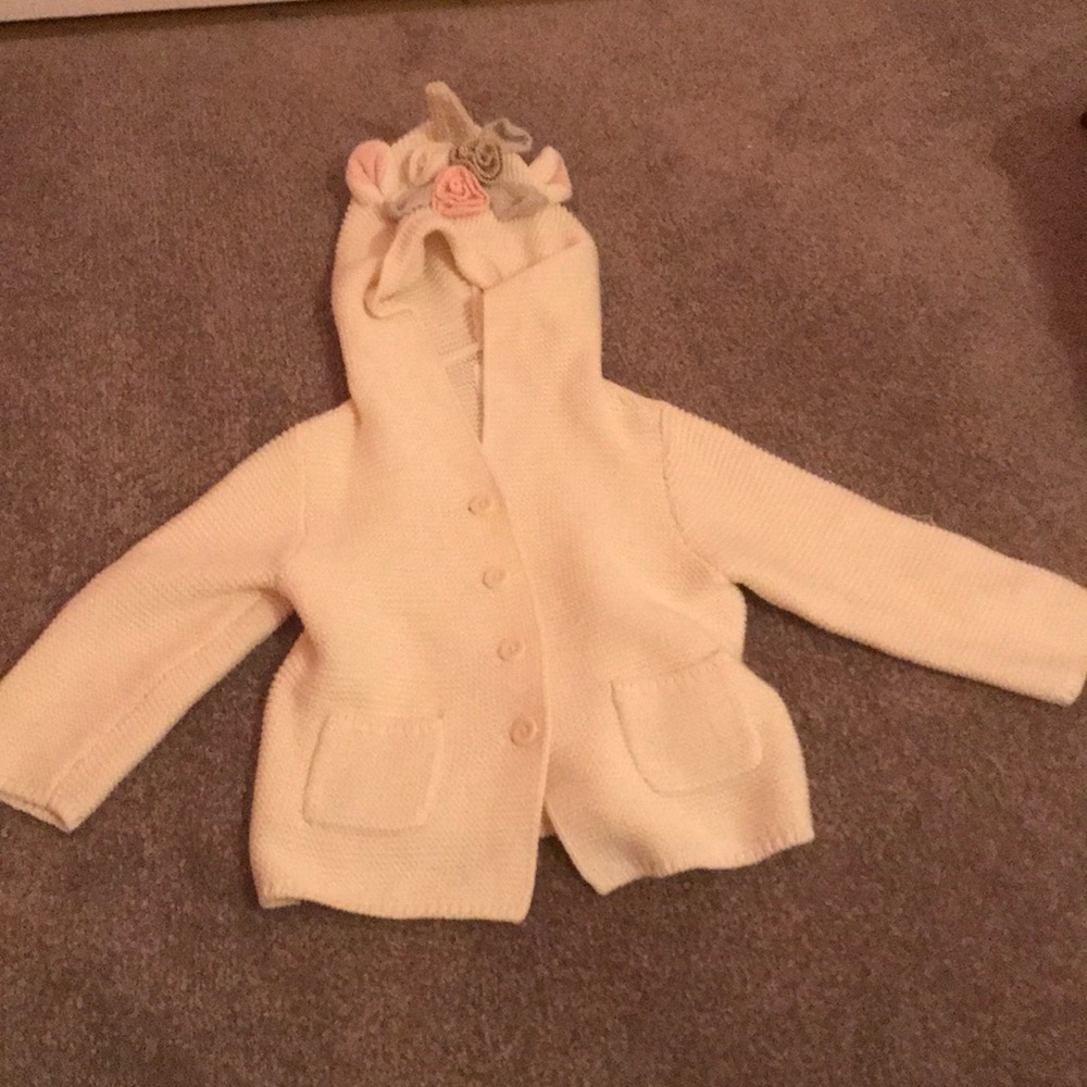 Cream Colored Cable Knit Unicorn Sweater